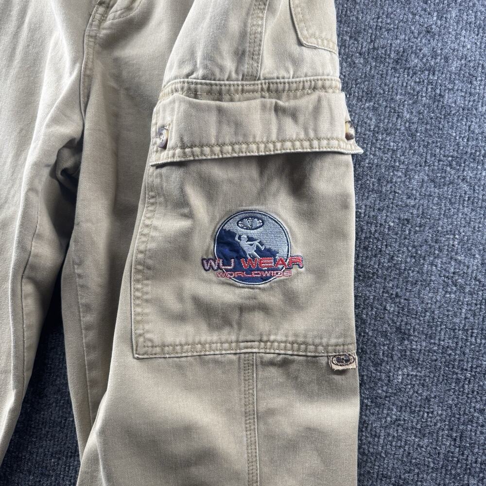 Vintage Wu Wear Jeans WuTang Pants Khaki Baggy Cargo Pants Streetwear 36x32 Rare